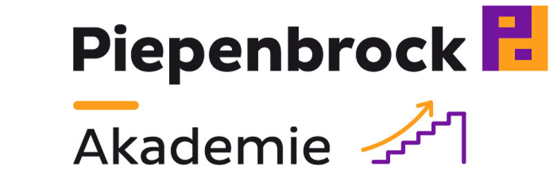 Logo der Piepenbrock Akademie mit stilisierter Treppe und Aufwärtspfeil